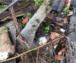 Asbestos found in rockery in garden