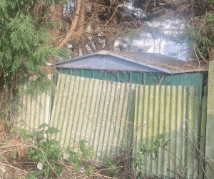 Asbestos fencing found in a garden