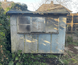 Asbestos shed which requires removal