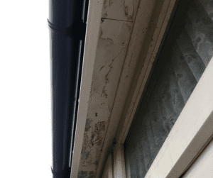 Asbestos soffits above a window on a domestic property