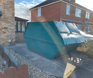 Asbestos skip hire on a domestic property driveway 