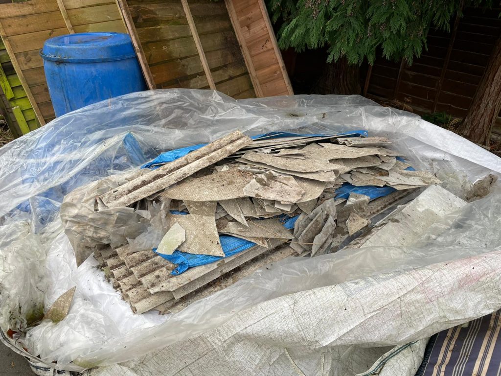 Broken asbestos disposal