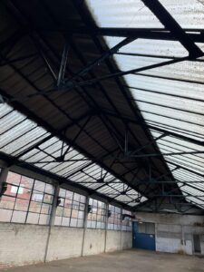 commercial outbuilding with asbestos cement roof
