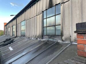 commercial outbuilding with asbestos cement roof